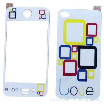 Inner Printing Screen Protector for iPhone 4/4S, with Long Lasting Protection and Not Fall Off